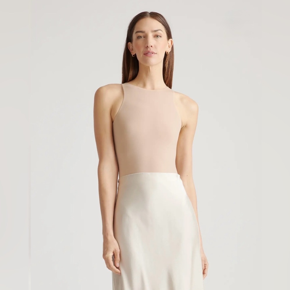 Quince Second Skin Bodysuit Size Small Sand NWT - Picture 1 of 5